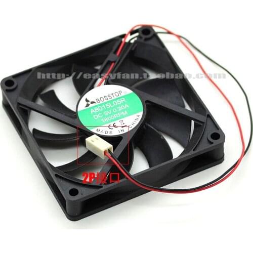 BOSSTOP A8015L05R Server Cooling Fan DC 5V 0.2A 80x80x15mm 2-wire