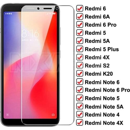 9H Protective Glass For Xiaomi Redmi 6 Pro 6A 5 Plus 5A S2 K20 Glass Redmi Note 6 5 5A 4X 4 Pro Tempered Screen Protector Glass