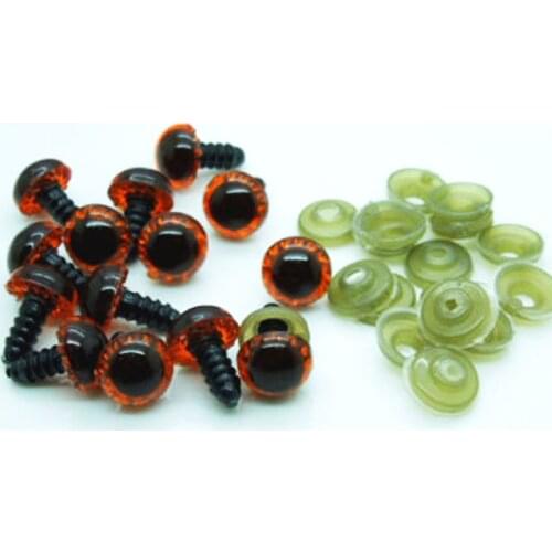 12mm Brown Color Safety Eyes / Plastic Doll eyes Handmade Accessories For Bear Doll Animal Puppet Making - 50 pairs/lot