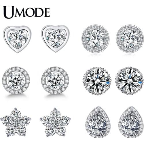 UMODE Pear Shape Zirconia Water Drop Post Stud Earring for Women Fashion Jewelry Brincos Pendientes Mujer Moda Oorbellen AUE0026