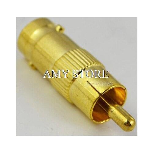 Gold BNC Female Jack to RCA Male Plug Coax Adapter RF connector convertor