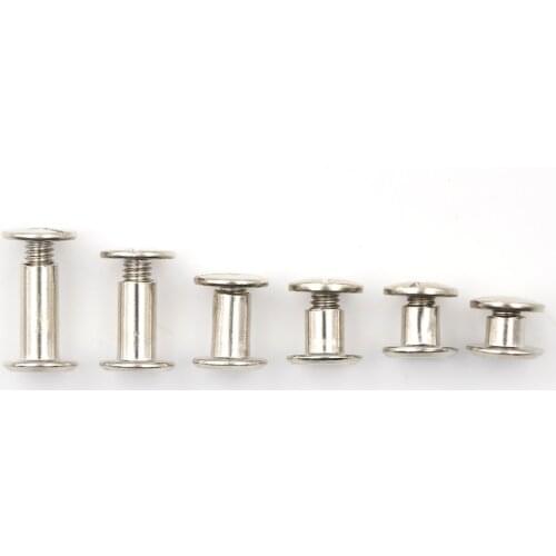 10PCS/lot Silver Nickel Plating Nickel Binding Chicago Screws Nail Rivets Photo Album Leather Craft 5x6mm
