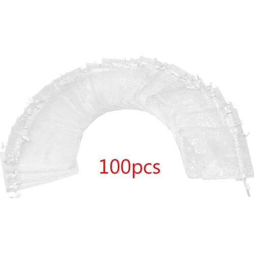 100pcs Drawstring Organza Bag 4.0x4.7 inch Xmas Wedding Party Gift Jewelry Bag for Outdoor Stuff Organizing Supplies