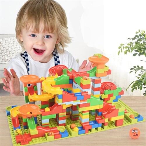160/330PCS Children DIY Track Building Blocks Toys Funnel Slide Race Run Block Model Assemble Series Educational Bricks Toy Gift