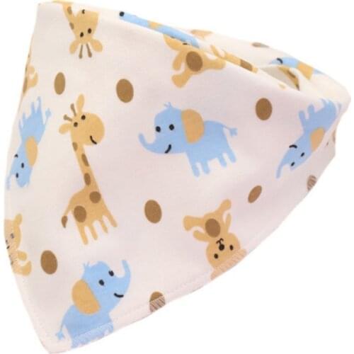 2020 Toddler Baby Scarf Cartoon Printed Saliva Towel Bibs Bandana Double Layers Cotton Feeding Baby Gifts
