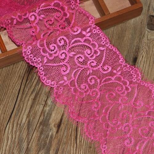 3 yard 17cm wide rosy red lace fabric DIY garment textile decorative fabric