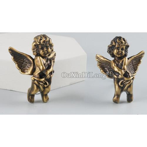 New 4PCS Pure Brass Bronze Angel Furniture Handles Drawer Pulls Cupboard Wardrobe Kitchen Wine TV Cabinet Pulls Handles & Knobs