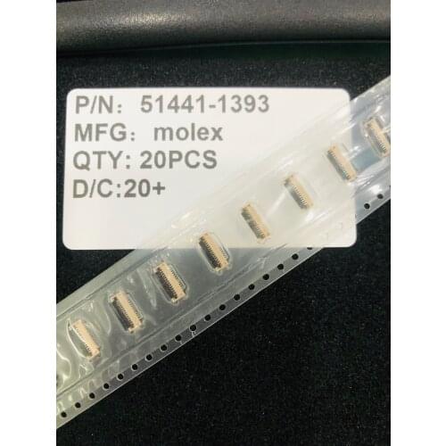 51441-1393 13 Position FFC, FPC Connector Contacts, Bottom 0.020" (0.50mm) Surface Mount, Right Angle