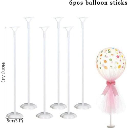 6pcs 44cm Balloons Table Stand Holder Ballon Column Base Birthday Party Wedding Decoration Ballons Accessories