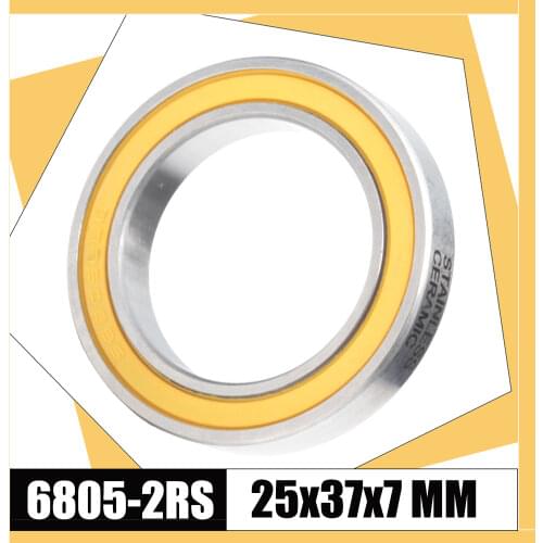 6805-2RS Stainless Bearing 25*37*7 mm ( 1 PC ) ABEC-3 6805 RS Bicycle BB Bracket Bottom 25 37 7 Ceramic Balls Bearings