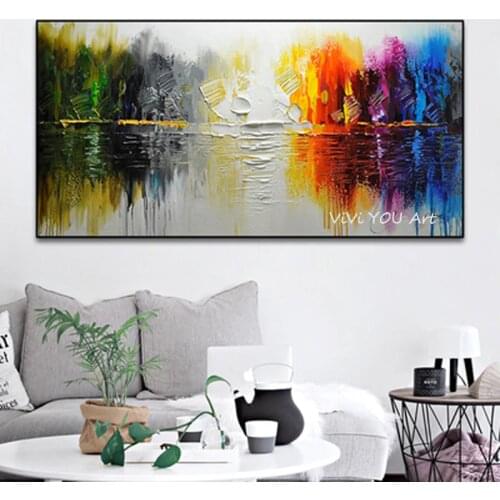 Large art Hand Painted modern landscape Oil Paintings on Canvas wall Picture for Living Room Bedroom Wall Art picture Home Decor