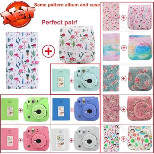 Same Design Album & PU leather Case In Pair for Fujifilm Instax Mini 9 8 Camera, Fujifilm Instax Mini Films