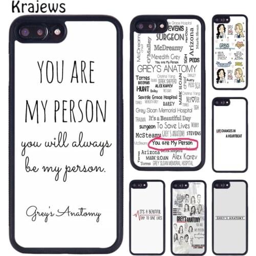 Krajews Greys Anatomy You're My Person Phone Case Cover For iPhone 5 6S 7 8 plus 11 12 Pro X XR XS Max Samsung Galaxy S8 S9 S10