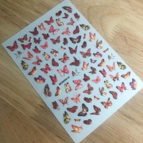 Color Butterfly 3D Back Glue Nail Decoration DIY Glue Decal Nail Decoration Sticker