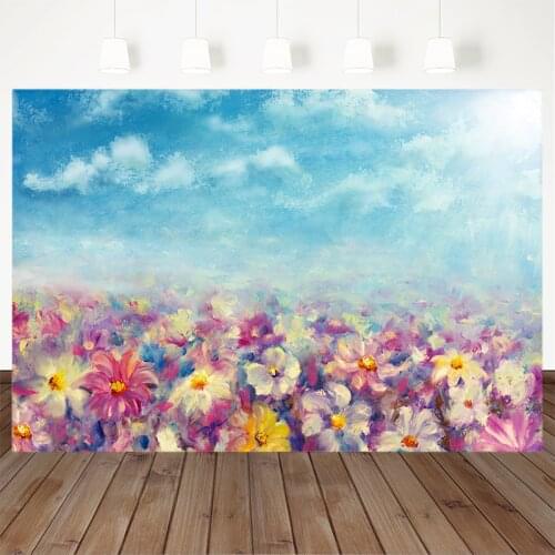 Mocsicka Blue sky Photography Background landscape Oil Painting Backdrop For Photo Abstract Landscape Decoration prop studio