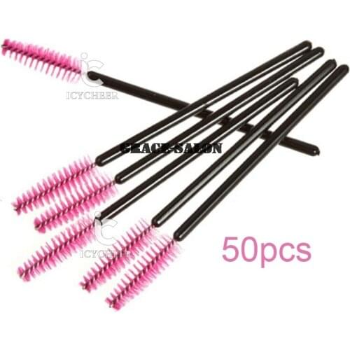 ICYCHEER 50Pcs Disposable Eyelash Brush Mascara Wands Applicator Spoolers Makeup Tool