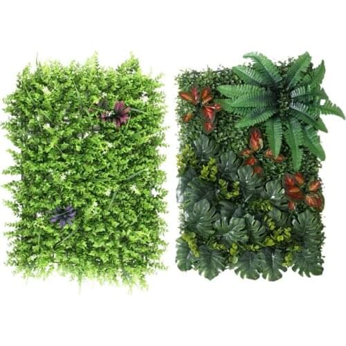 2 Pcs 60X40Cm Artificial Grass: 1 Pcs Artificial Meadow Wall Panel for Wedding or Home Decorations - No.2 & DIY Miniature Lawn G