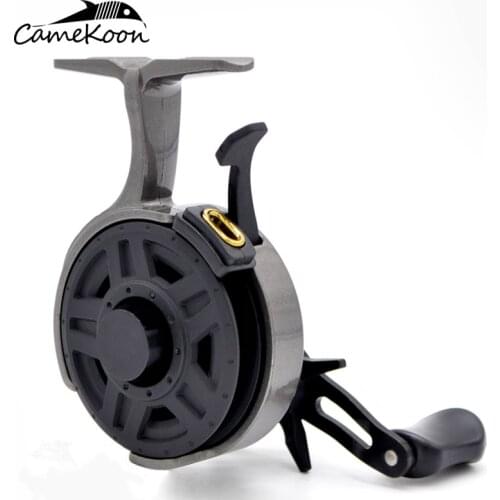 CAMEKOON Inline Ice Fishing Coil 2.5:1 Gear Ratio Ultra Smooth Graphite Frame & Spool Ceramic Line Guide Reel for Ice Fishing