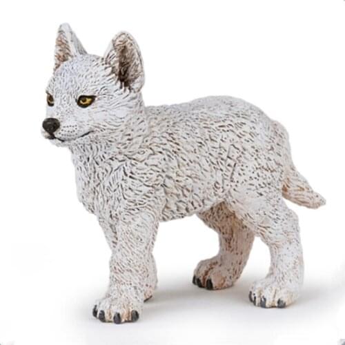 Estartek PAPO Resin Animal Arctic Wolf Baby Collection Figure for Fans Holiday Gift