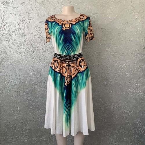 Two Piece Set Pleated Skirt African Clothes Ankara Dress Dashiki Print Fashion Party African Dresses for Women Robe Africaine