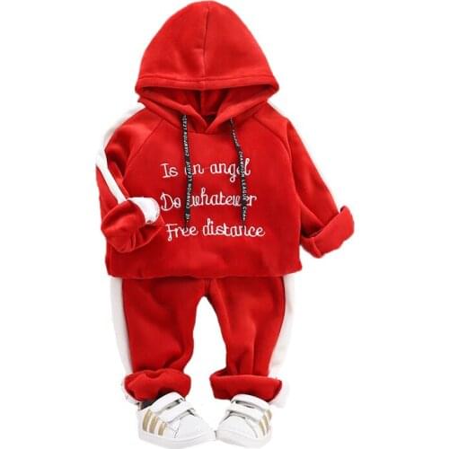 Baby Boys Clothing Sets Spring Autumn Cotton Letter Casual Suit For Boy Hooded + Pants 2 Pcs Christmas Gifts For Kids