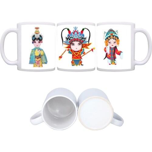 Creative Cartoon ancient heroine Mug Exquisite Beijing Opera pattern Mugs Cup Cuteness Ceramic Coffee Mug Drinkware tea Cups