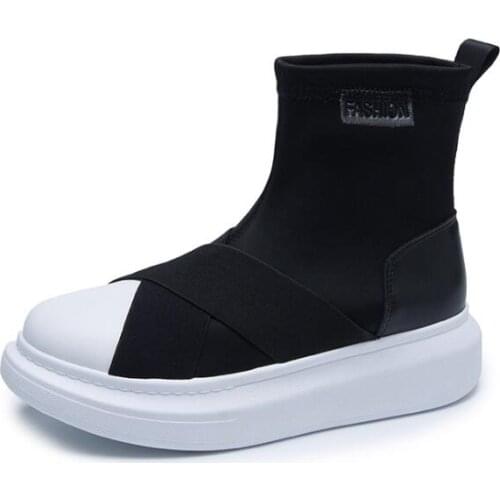 Casual Shoes Female Ladies Slip on Flats Vulcanized Shoes Stretch Fabric Sneakers Women Shoes Woman Flat Platform Shoes Feminine