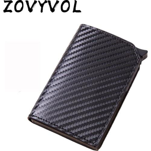 ZOVYVOL Small Leather Wallet Women Rfid Mini Men Wallets Womens Wallets and Purses Men Carbon Fiber Leather Money Bag