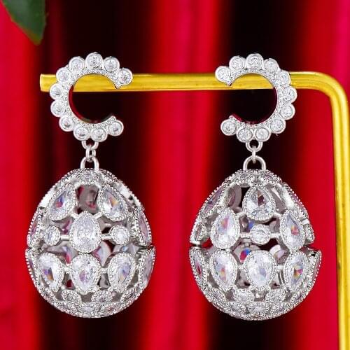 Missvikki Luxury Disco Ball Drop Earrings For Women Wedding Party Cubic Zircon Crystal CZ Dubai Bridal Earrings Fashion Jewelry