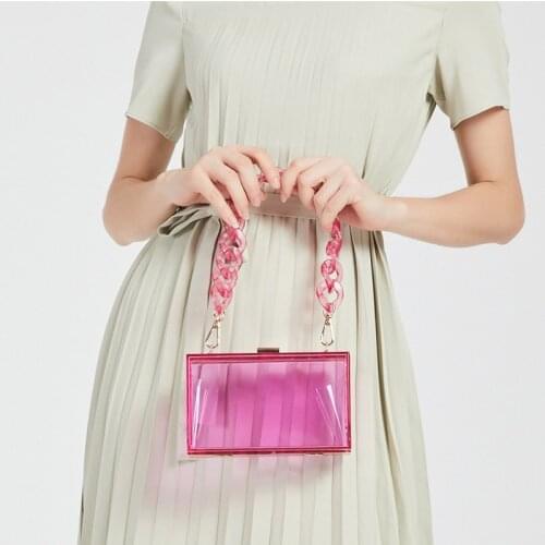 Fashion acrylic box women shoulder bags designer handabgs luxury transparent crossbody bag clear pvc evening clutch small purses