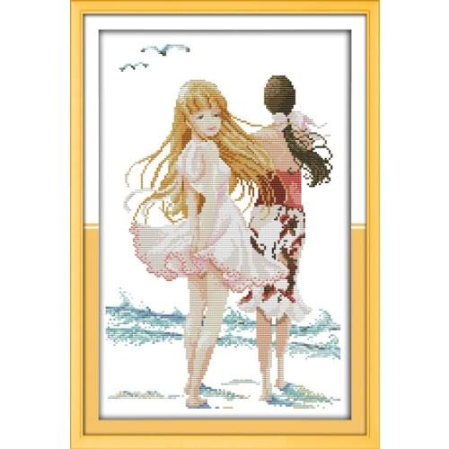 The sea image Cross Stitch Kit Home Decorative 11CT 14CT DMC Chinese Embroidery Needlework Easy DIY Cross-stitch set Gifts