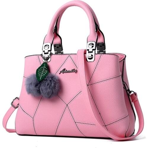 New 2021 Elegant Splicing Shoulder Bag Women Designer Luxury Handbags Women Bags Hairball Sweet Messenger Crossbody Bag