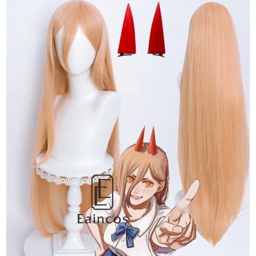 Chainsaw Man Power Cosplay Wig 100cm Long Straight Christmas Heat Resistance Synthetic Hair