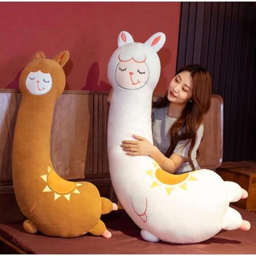 1pc 70/100CM Lovely Giant Alpaca Plush Toys Cute Alpacasso Sleeping Pillow Stuffed Animal Dolls for Children Baby Birthday Gift