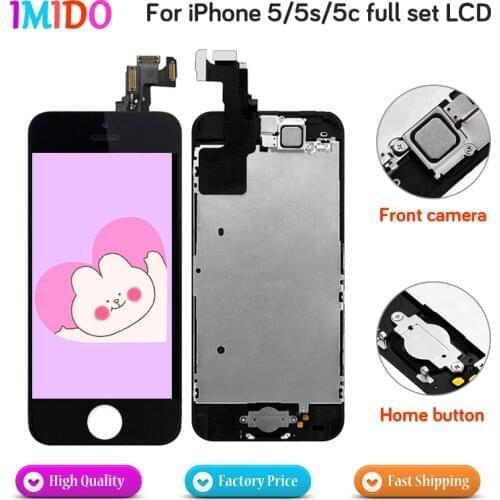 Complete Screen For iPhone 5 5S 5C SE LCD Display Touch Digitizer Assembly with Camera Speaker Home Button Full Set LCD AAA