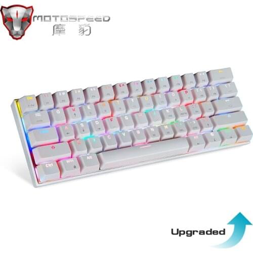 Wired/Bluetooth Motospeed CK62 RGB Gaming Mechanical Keyboard 61 Keys LED Backlight Dual Mode Mini Laser Keyboards For PC Laptop