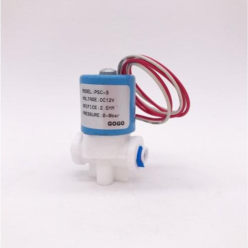 PSC-3 high quality 2 way Plastic water dispenser solenoid valve 1/4 inch pipe 24V DC flow control for RO machine water purifier
