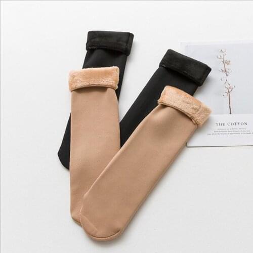 Warm Velvet Socks Cotton Womens Home Garments and Female Short sock Pure Color Cashmere Plus sock Winter Hosiery Snow Socks 50g