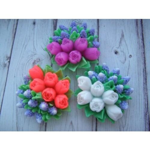 Tulips buds flowers 3d Silicone molds soap mold 3d silicone soap molds silica gel die Tulips buds flowers Aroma stone mould