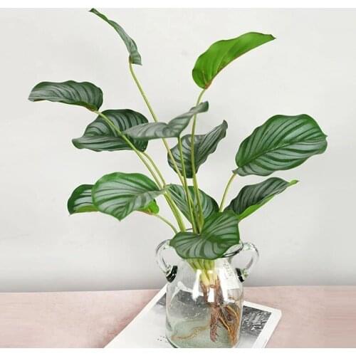 Lotus Leaf Artificial Green Plant Palm Turtle Leaf Tropical Fake Plant Big Leaf Outdoor Balcony Home Living Room Decoration