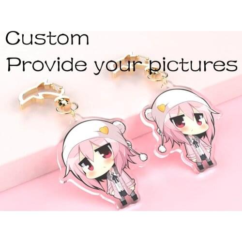 1pcs/6cm DIY Custom Acrylic Keychains Software Icon Key Chain Acrylic Pendant Anime Accessory Cartoon Key Ring Bag Charms Gifts
