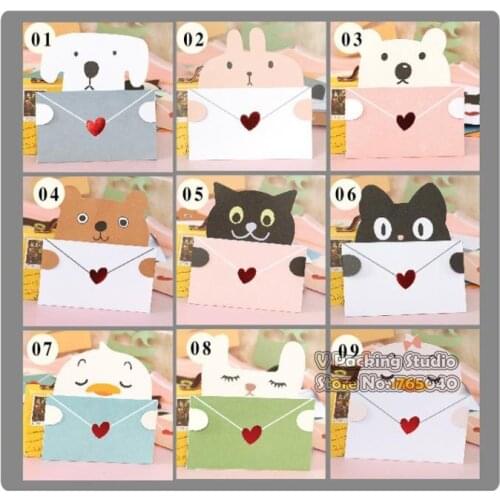 121x120mm Cartoon Animal paper Envelope bag,Childrens Day birthday party guest Invitation 100pcs/lot