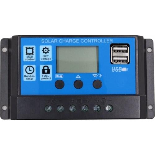 20A 12V 24V Auto work PWM Solar Charge Controller with LCD Dual USB 5V Output Solar Cell Panel Charger Regulato
