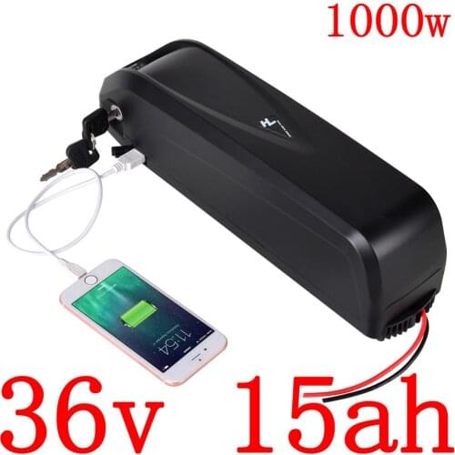 36v 48v electric bicycle battery 36v 48v 13ah 15ah lithium battery with 30A BMS and 2A charger for 250W 500W 750W 1000W motor