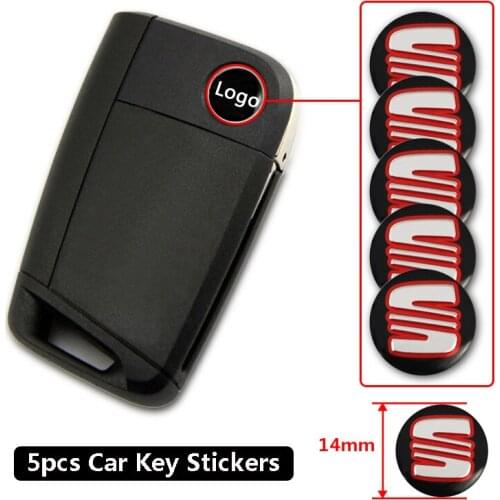 5pcs 14mm Car Key Remote Sticker Emblem Symbo For Seat Leon Ibiza Ateca Sportcoupe Alhambra Exeo Altea Arona Toledo Tarraco