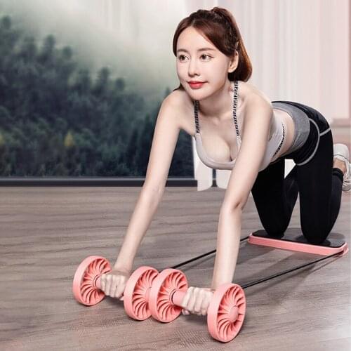 Ab Wheels Rollers Stretch Elastic Abdominal Resistance Pull Rope Muscle Trainer Wheels Abdominal Muscle Fitness Trainer Exercise