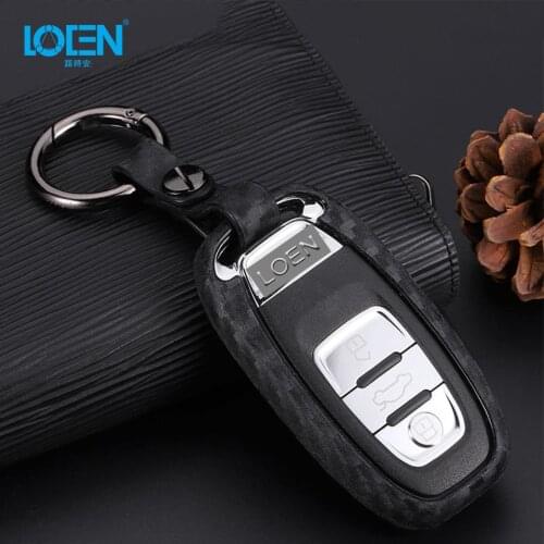 Car key fob cover case for Audi A4L/A5/A6L/A8/Q5/RS5/S7/S8/S5S6 5D Carbon Fiber Soft skin flip folding remote protected
