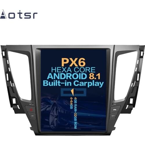 Aotsr Tesla 12.1“ Vertical screen Android 8.1 Car DVD Multimedia player GPS Navigation For Mitsubishi Pajero 2016+ Wifi carplay