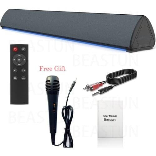 Bluetooth Wireless Speaker RGB Soundbar with Family Karaoke Microphone Home Theater System 3D Sound Bar Speakers for TV/phone/PC