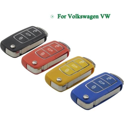 Bilchave 3 Button Flip Folding New Remote Key Shell Fob For Volkswagen VW Jetta Golf Passat Beetle Polo Bora Colour Car Key Case